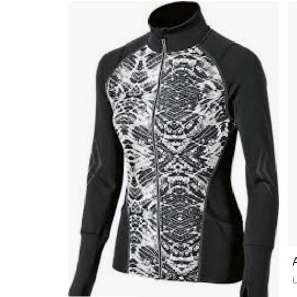 ASICS Lite-Show Black/White Sequin Print Jacket - Picture 2 of 8